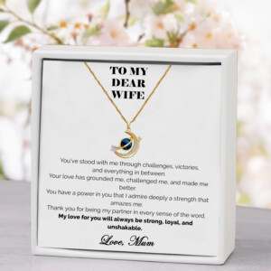 To My Wife Celestial Bond Necklace Written in the Stars