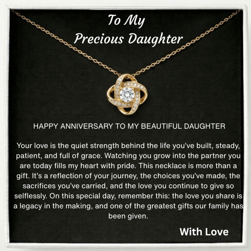 daughter anniversary love knot gold